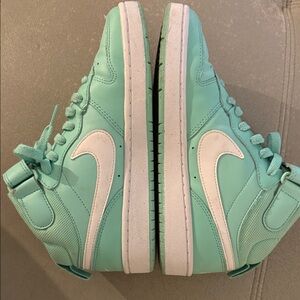Nike Aqua High-Top Sneakers with White Swoosh